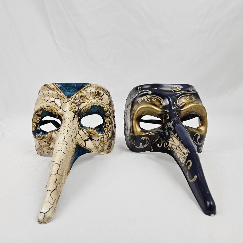 Carnivale Masquerade Mask Pair Bertoncello Opera Mardi Gras Vintage Italy